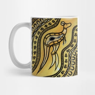 Aboriginal Art - Kangaroo Gold Mug